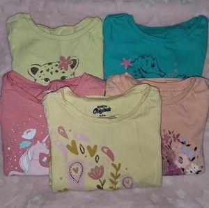 **FIVE SHIRTS** Lot of Girls size 5T shirts